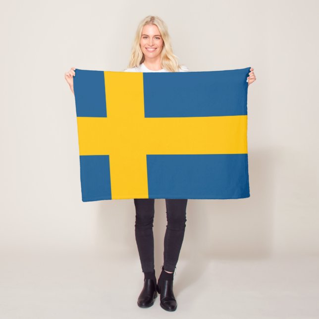 Sweden flag Swedish Fleece Blanket (In Situ)