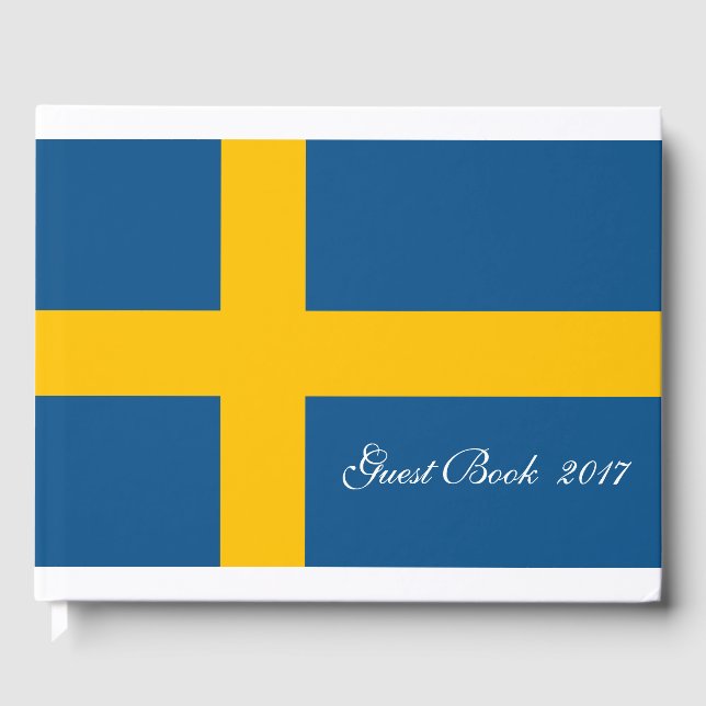 Sweden flag Swedish Guest Book (Front)