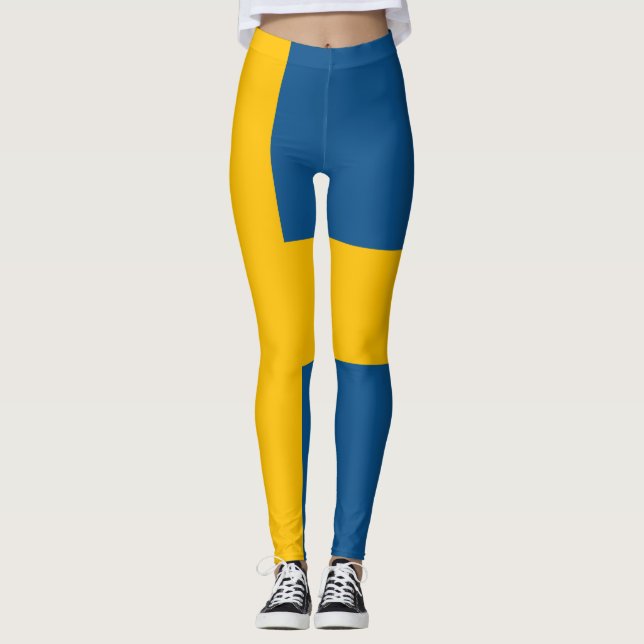 Sweden flag Swedish Leggings (Front)