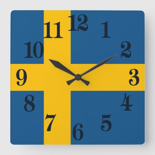 Sweden flag Swedish Square Wall Clock