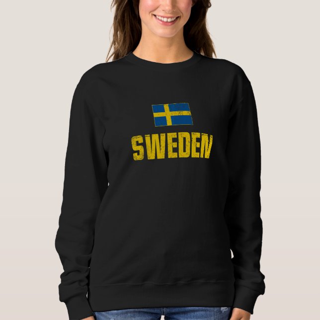 Sweden Flag Swedish Sverige Svenska Stockholm Nors Sweatshirt (Front)