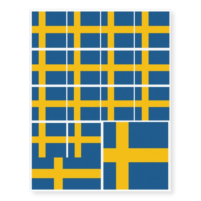 Sweden flag Swedish Temporary Tattoos (Front)