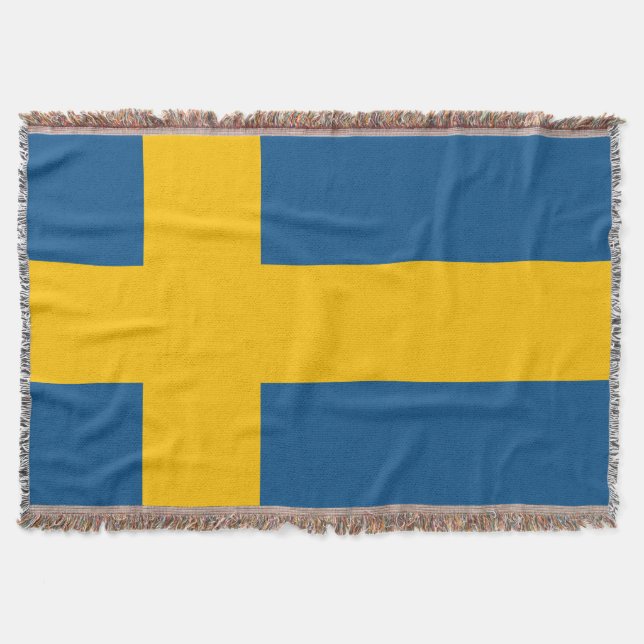Sweden flag Swedish Throw Blanket (Front)