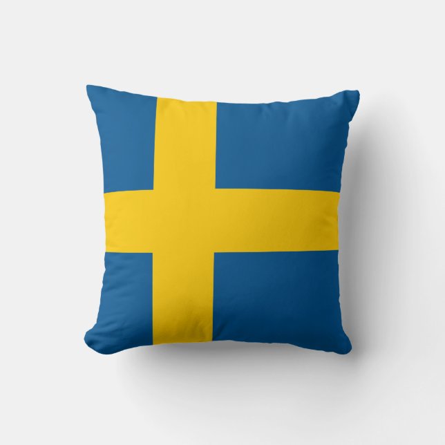 Sweden Flag Throw Pillow (Front)