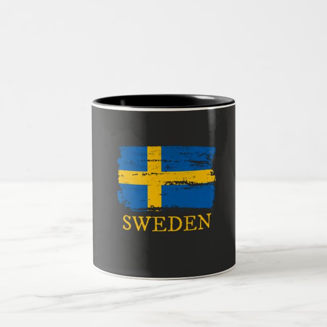 Sweden Flag Two-Tone Coffee Mug (Center)