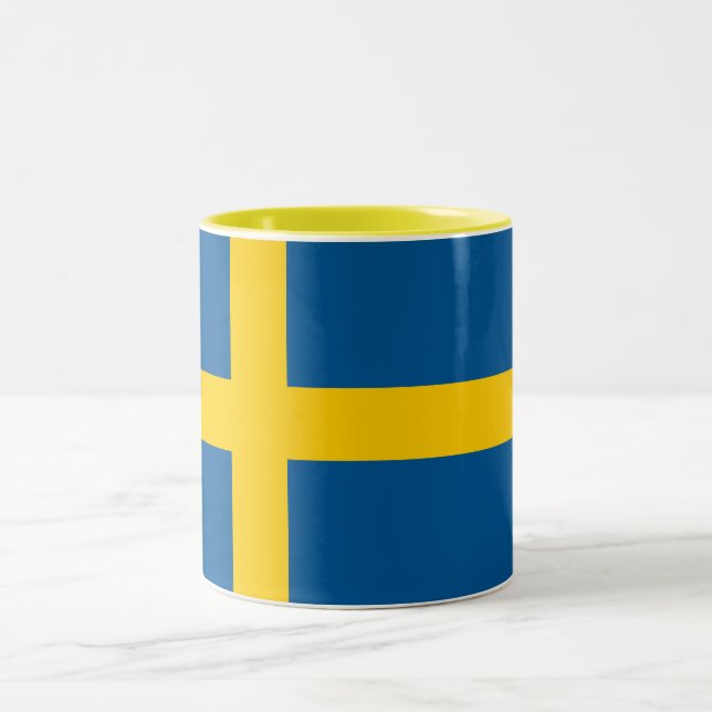 Sweden Flag Two-Tone Coffee Mug (Center)