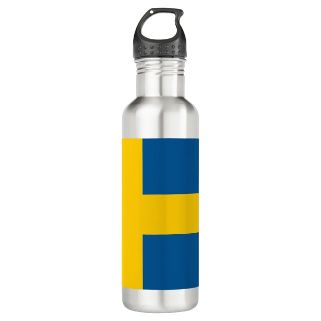 Sweden Flag Water Bottle (Front)