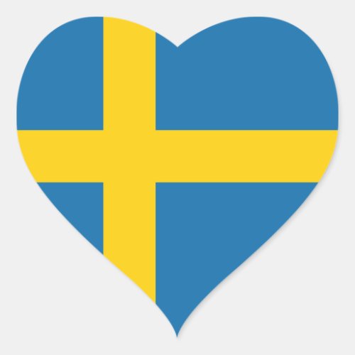 Sweden Flag x20 stickers swedish heart shaped flag