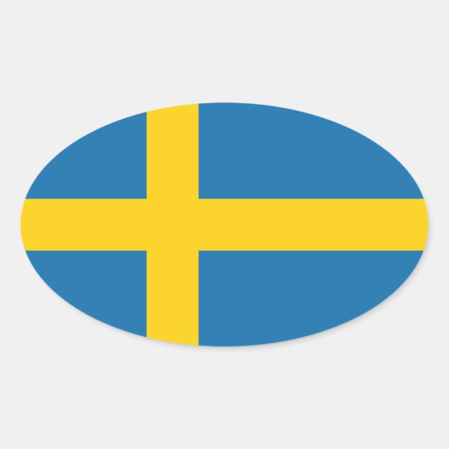 Sweden Flag x20 stickers swedish oval shaped flag (Front)