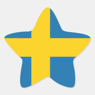 Sweden Flag x20 stickers swedish star shaped flag