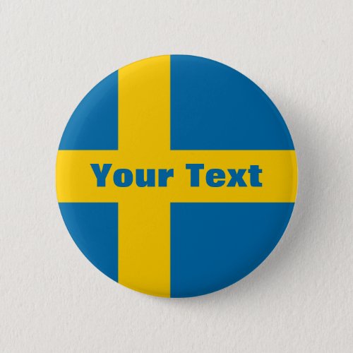 Sweden Flag Your Text Button