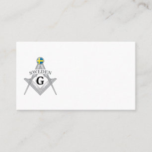 Sweden freemasonry sign business card