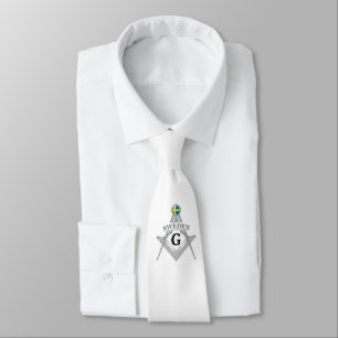Sweden freemasonry sign neck tie