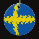 Sweden Gnarly Flag Ceramic Ornament