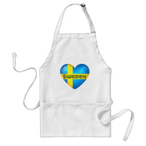 Sweden Heart Flag Adult Apron