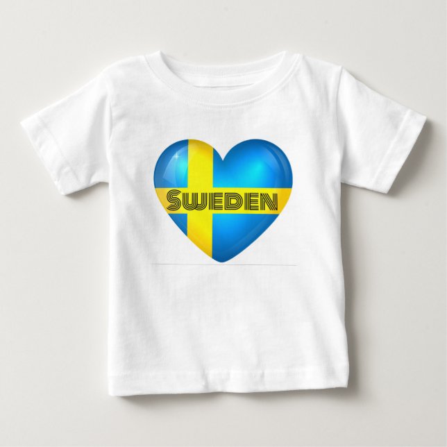 Sweden Heart Flag Baby T-Shirt (Front)