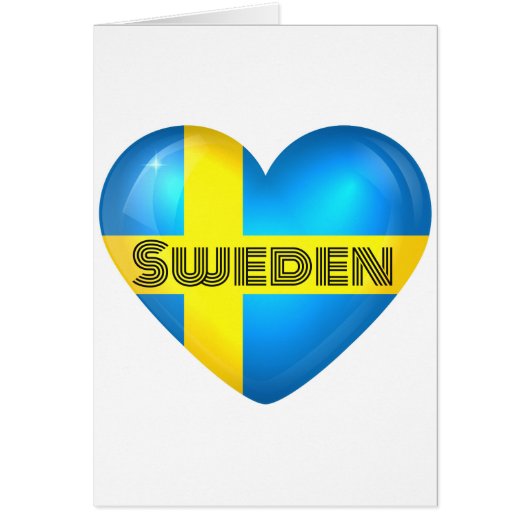 Sweden Heart Flag Cards (Front)