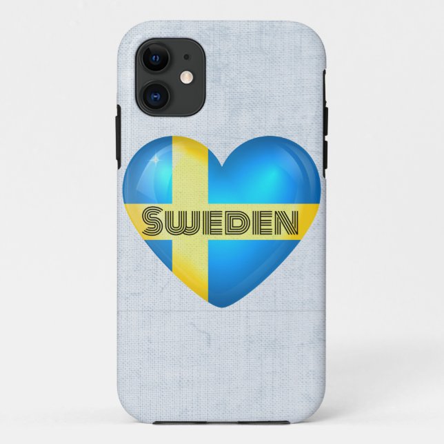 Sweden Heart Flag Case-Mate iPhone Case (Back)