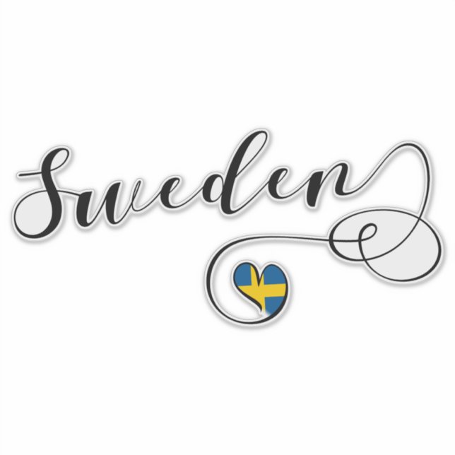 Sweden Heart Flag Sticker (Front)