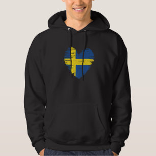 Sweden Heart Swedish Flag Swedish Pride Hoodie