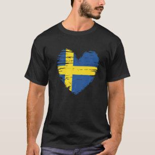 Sweden Heart Swedish Flag Swedish Pride T-Shirt
