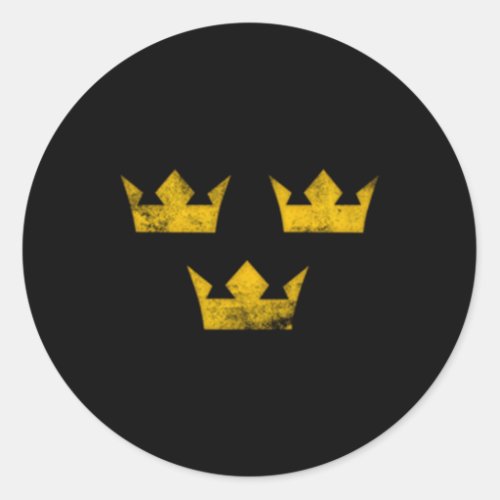 Sweden Heritage Tre Kronor Three Crowns Sverige Classic Round Sticker