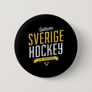 Sweden Hockey Vintage Athletic Retro Sports Style  Button