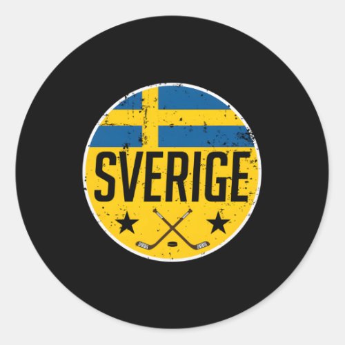 Sweden Ice Hockey Flag Jersey Supporter Sverige Fa Classic Round Sticker
