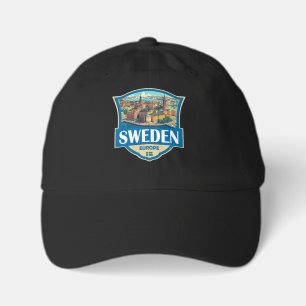 Sweden Illustration Retro Badge Youth Dad Hat