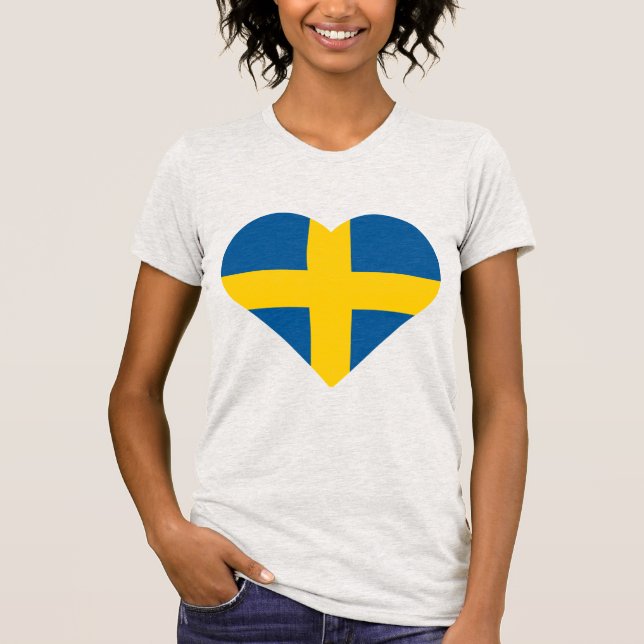 Sweden in My Heart: Swedish Flag T-Shirt (Front)