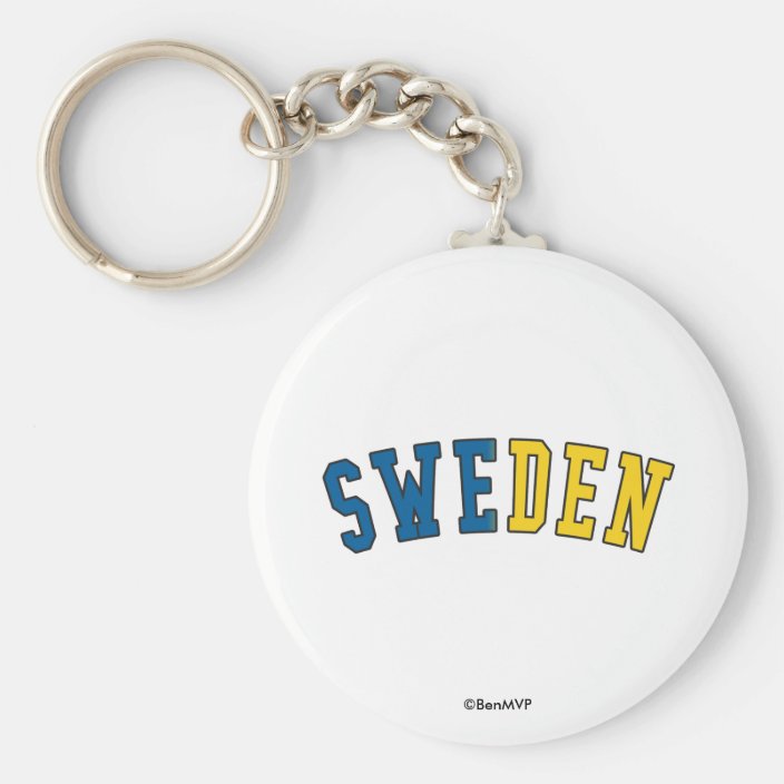 Sweden in National Flag Colors Key Chain
