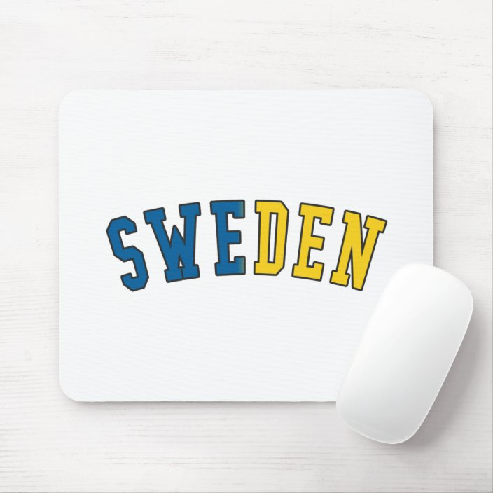 Sweden in National Flag Colors Mouse Pad