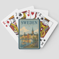Sweden Landscape Illustration Travel Art Vintage
