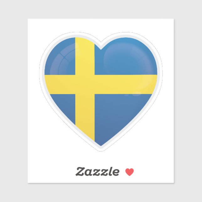 Sweden  Love Flag Sticker (Sheet)