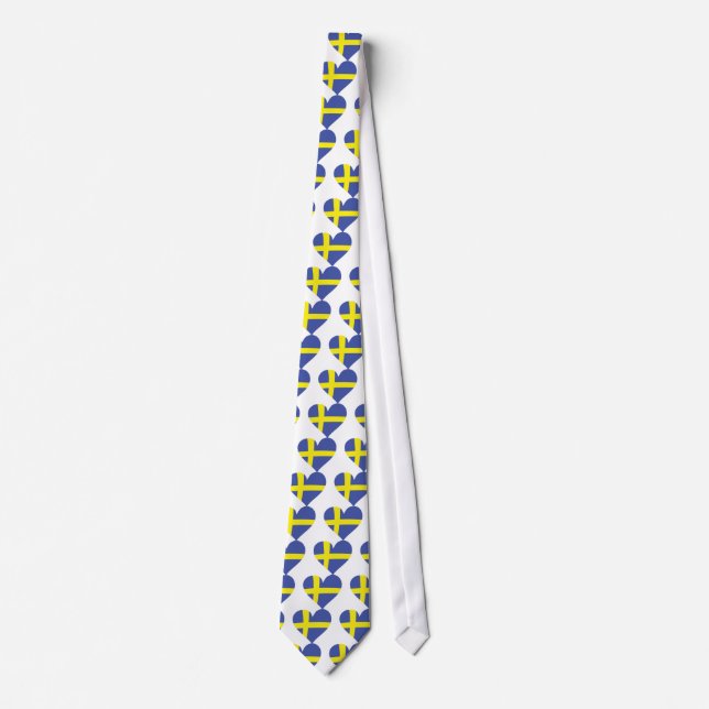 sweden love heart - swedish flag neck tie (Front)