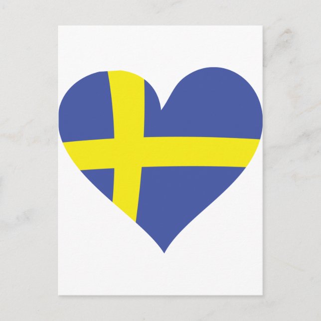 sweden love heart - swedish flag postcard (Front)