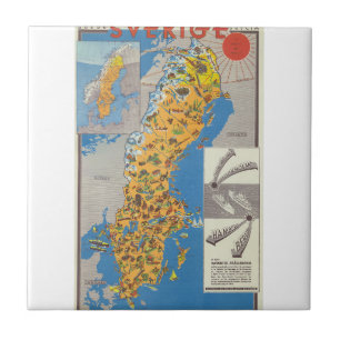 Sweden Map Ceramic Tile