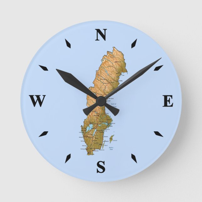 Sweden Map Clock (Front)