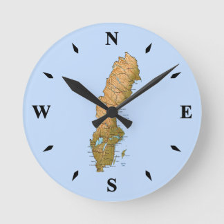Sweden Map Clock