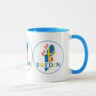 Sweden Map Flag and God Jul Mug
