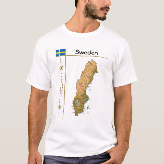 Sweden Map + Flag + Title T-Shirt