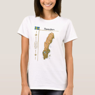 Sweden Map + Flag + Title T-Shirt