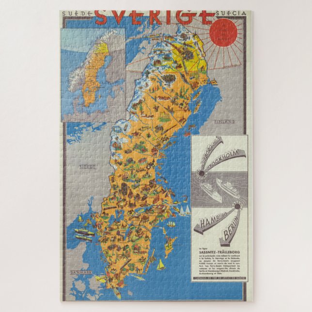 Sweden Map Jigsaw Puzzle (Vertical)
