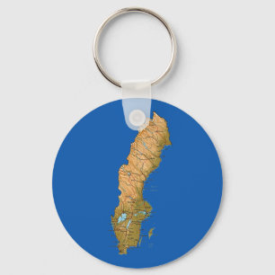 Sweden Map Keychain