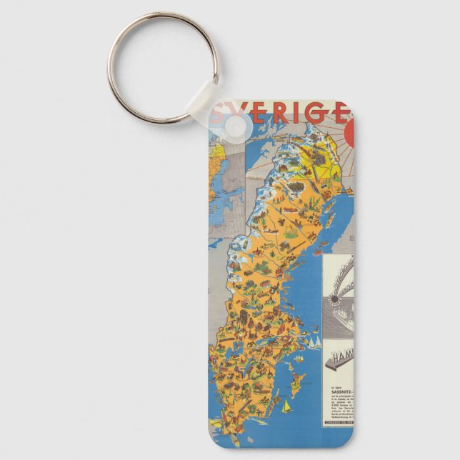 Sweden Map Keychain (Front)