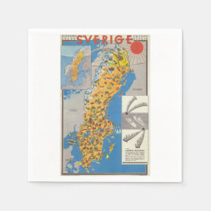 Sweden Map Napkins