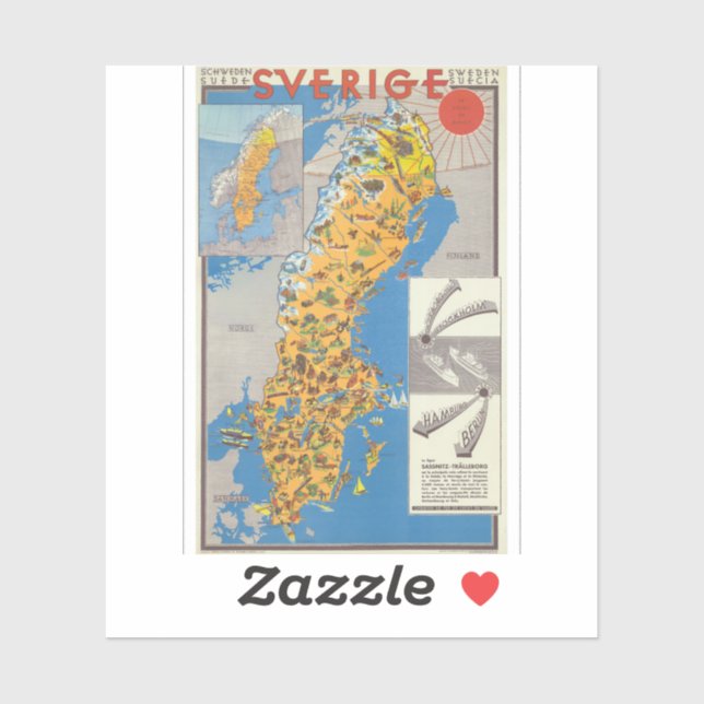 Sweden Map Sticker (Sheet)