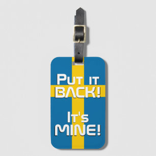 Sweden National Flag Funny Patriotic Luggage Tag