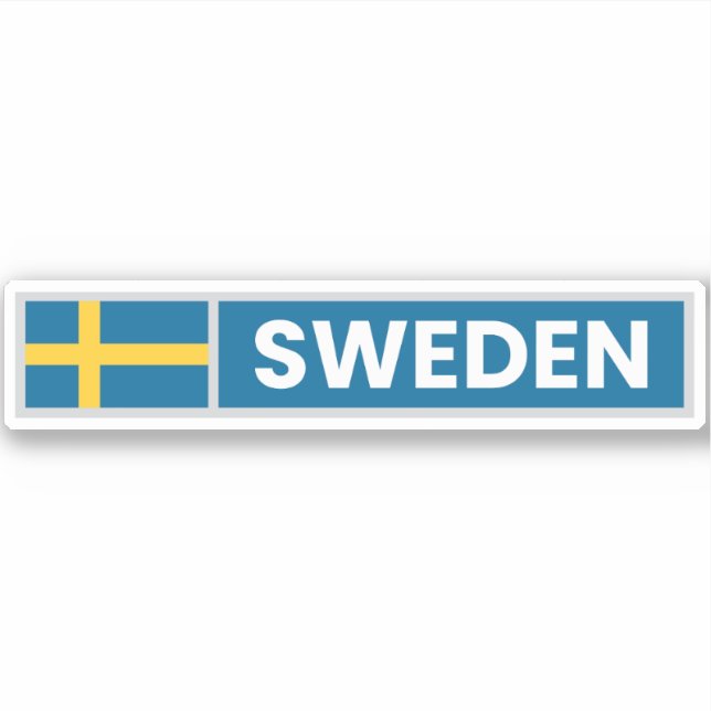 Sweden National Flag Sticker (Front)