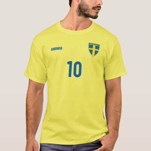 Sweden National Football Team Soccer Retro Jersey T_Shirt